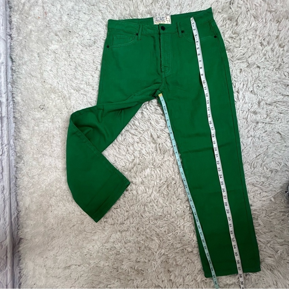 Sandrine Rose x Free People Womens Kelly Sapin Green Jean Straight Fit Size 29 - Picture 14 of 16